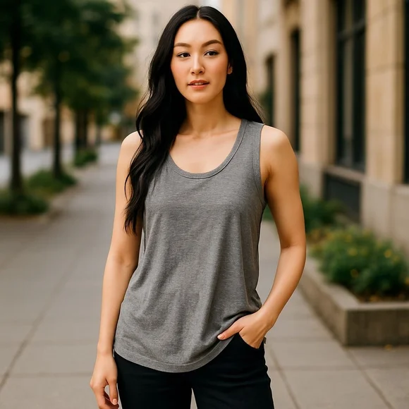 Madewell Gray Relaxed Tank Top - Picture 1 of 3